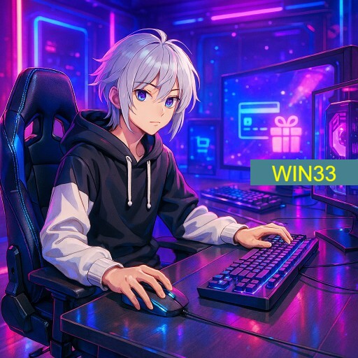 Imagem promocional da WIN33 mostrando a plataforma e suas vantagens