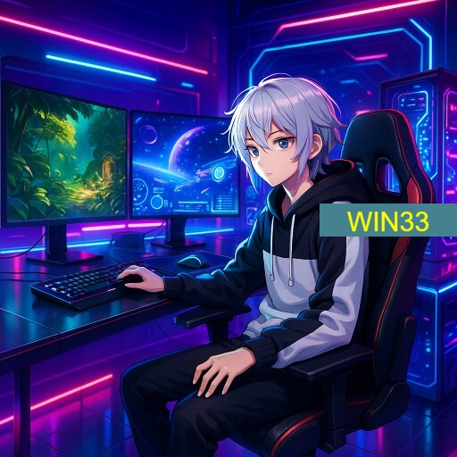 Imagem promocional da WIN33 mostrando a plataforma e suas vantagens
