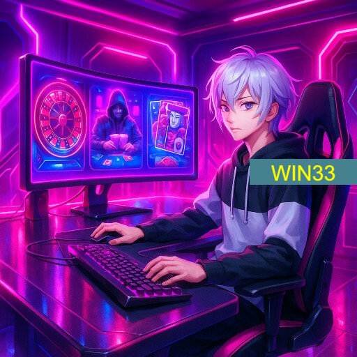 Imagem promocional da WIN33 mostrando a plataforma e suas vantagens