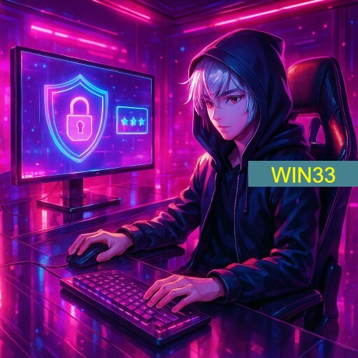 Imagem promocional da WIN33 mostrando a plataforma e suas vantagens